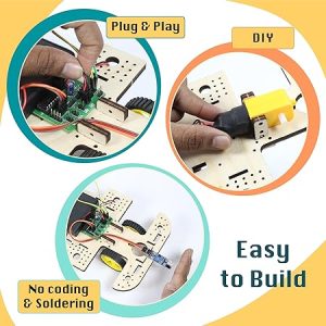 Butterfly EduFields 10in1 STEM Robotics kit | Robot Toys for Kids Ages 8 9 10 11 12 Years Old Boys Girls | 50+ Parts, Electronics Sensor Modules | No Coding Required | Birthday Gift for Kids Ages 8+
