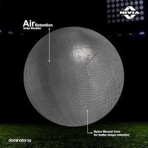 Nivia Dominator 3.0 Football, 32 Panels, Thermobound Football, Grained PU, Suitable for Soft & Wet Ground, Hard Ground with Grass & Artifical Turf, International Match Ball, Size - 5