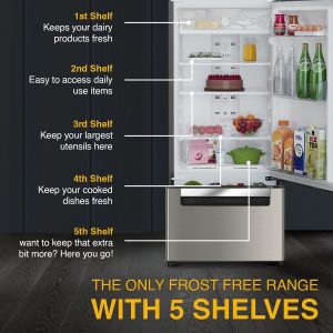 Whirlpool 235 L Frost Free Triple-Door Refrigerator (FP 253D PROTTON ROY RADIANT STEEL(Z) Double Door Refrigerator space, 2024 Model)