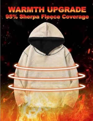 BLACKSTEP Women's Casual Fleece Sherpa Fur Lined Hoodie Winter Warm Pullover Hooded Sweatshirt