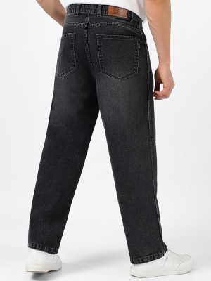 Urbano Fashion Men's Loose Baggy Fit Cut and Sew Panelled Jeans Non-Stretchable