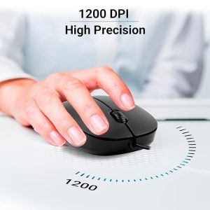 Zebronics Zeb-Power Wired USB Mouse, 3-Button, 1200 DPI Optical Sensor, Plug & Play, for Windows/Mac