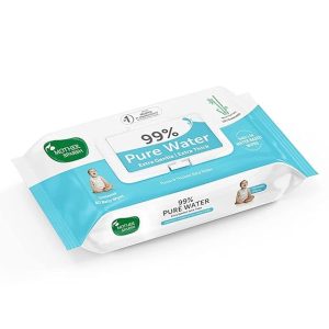 Mother Sparsh 99% Pure Water Baby Wipes (40 Unscented Wipes) Travel Friendly Pack made with Plant Based Fabric