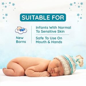 Mother Sparsh 99% Pure Water Baby Wipes (40 Unscented Wipes) Travel Friendly Pack made with Plant Based Fabric