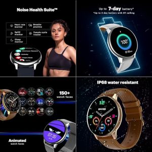 Noise Vortex Plus 1.46 AMOLED Display, AoD, BT Calling, Sleek Metal Finish, 7 Days Battery Life, All New OS with 100+ Watch Faces & Health Suite (Jet Black)