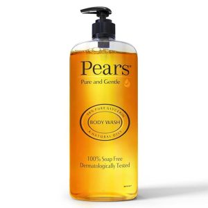Pears Pure & Gentle Shower Gel SuperSaver XL Pump Bottle, 750 ml & Pears Pure & Gentle Moisturising Bathing Bar Soap with Glycerine For Golden Glow 125g (Pack of 5)