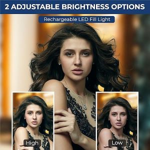 Kratos K2 Selfie Stick with Tripod Stand, 3 in 1 Multifunctional design, Rechargable LED Light with Two Brighness Levels for Make up, Selfie, Vlogging & Photo Shoot, Selfie stick with Bluetooth Remote