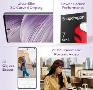 Vivo V40 5G Smartphone (Lotus Purple, 8GB RAM, 256GB Storage