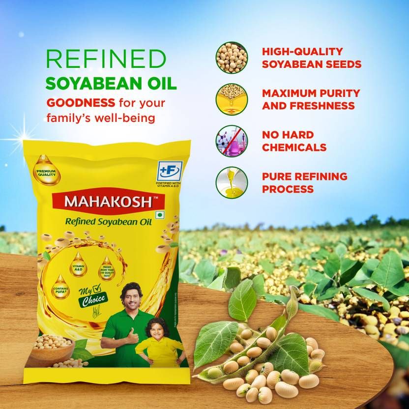 Mahakosh Refined Soyabean Oil Pouch (750 g)