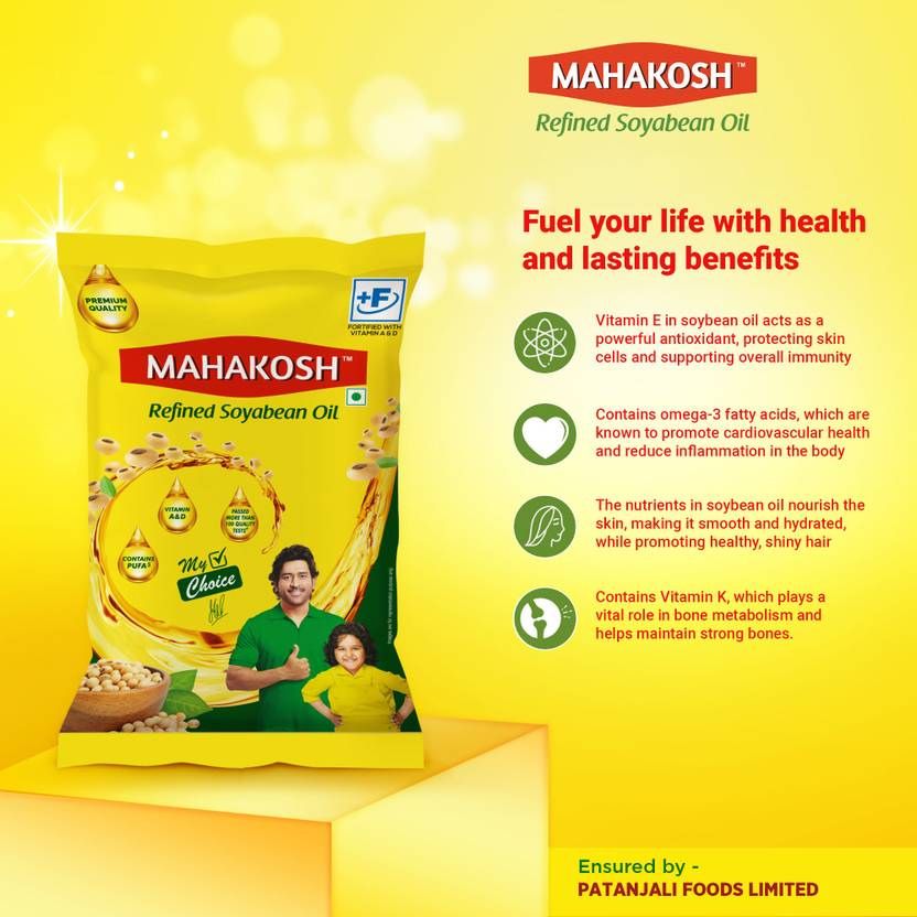 Mahakosh Refined Soyabean Oil Pouch (750 g)